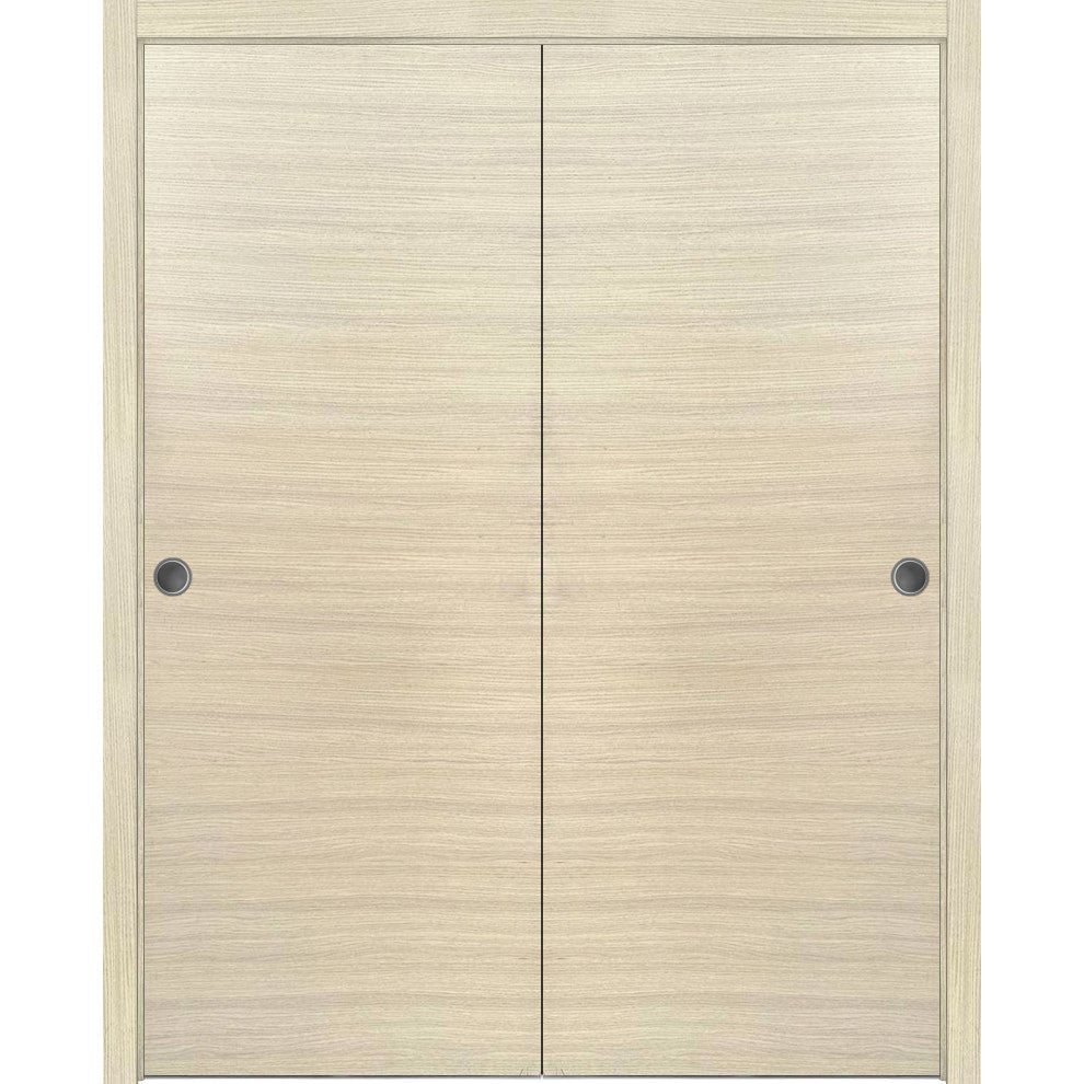 Sliding Closet Bypass Doors 84 x 96 | Planum 0010 Natural Veneer