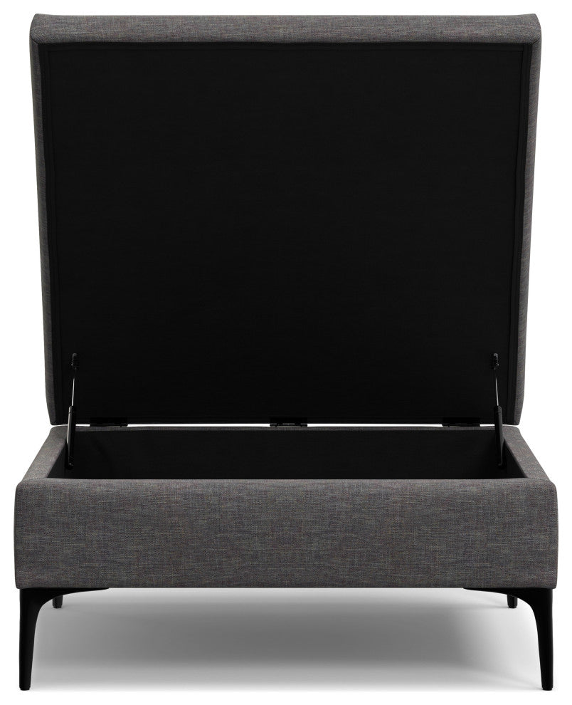Rebecca Coffee Table Storage Ottoman With Lift Up Lid, Slate Grey
