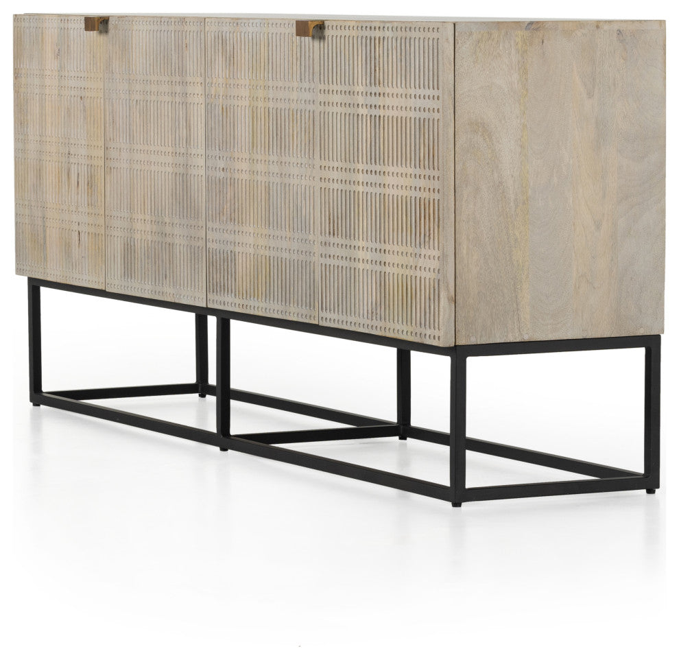 Kelby Sideboard-Light Wash Carved Mango