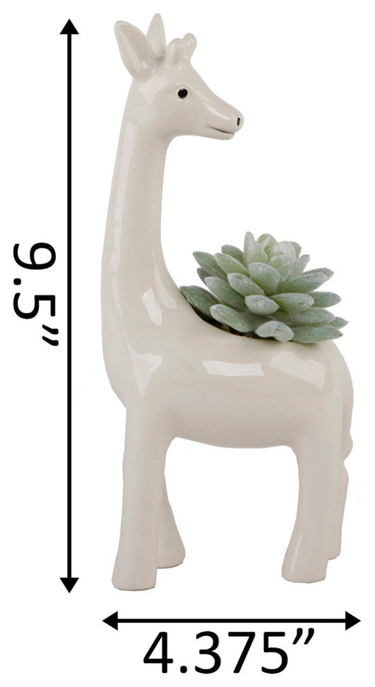 9.5" Tall Giraffe Ceramic Succ