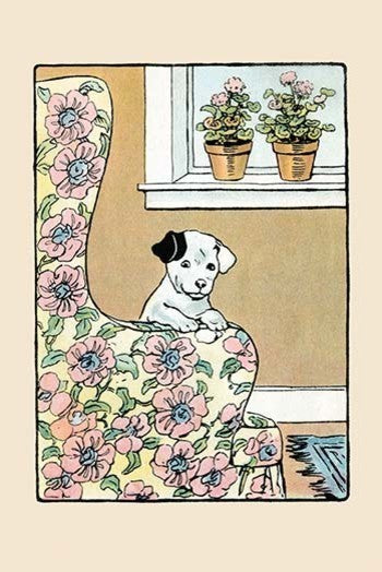 Lounge Chair Puppy- Canvas Poster 20" x 30"