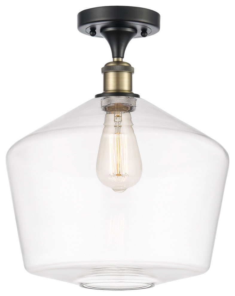 Innovations 516-1C-BAB-G652-12-LED 1-Light Semi-Flush Mount, Black Antique Brass