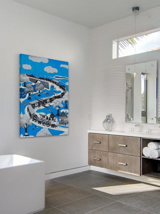 "The Longest Train" Painting Print on Wrapped Canvas