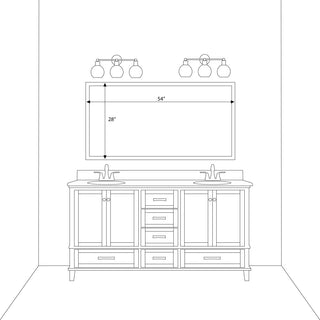 Ellis Framed Wall Mirror, Satin Nickel, 28"x54"