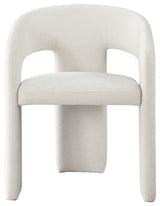 Rendition Plush Fabric Upholstered Dining Chair, Cream, Set of 2