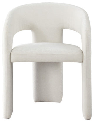 Rendition Plush Fabric Upholstered Dining Chair, Cream, Set of 2