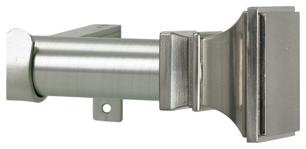 Versailles Non-Telescoping Curtain Rod, Stainless, 48''