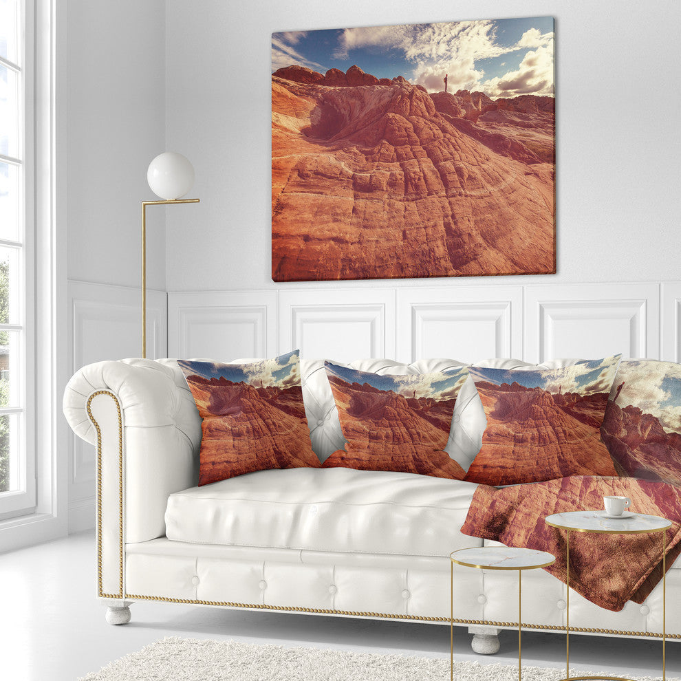 Vermilion Cliffs At Sunrise Landscape Printed Throw Pillow, 16"x16"