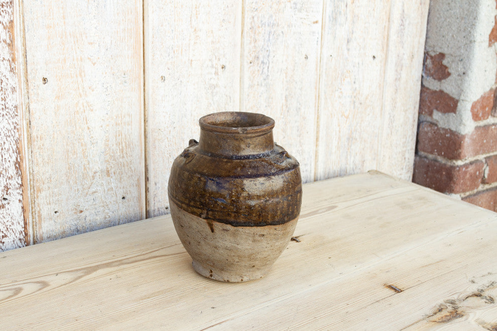 Burmese Brown Glazed Terracotta Pot