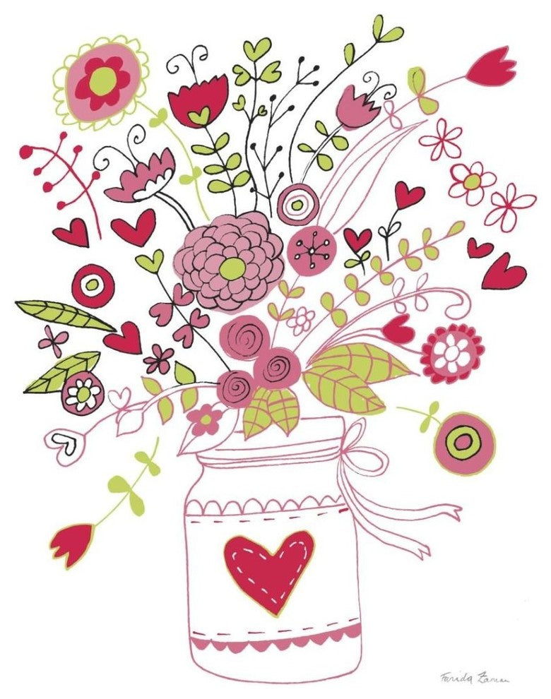 "Valentines Flowers I" Digital Paper Print by Farida Zaman, 30"x37"