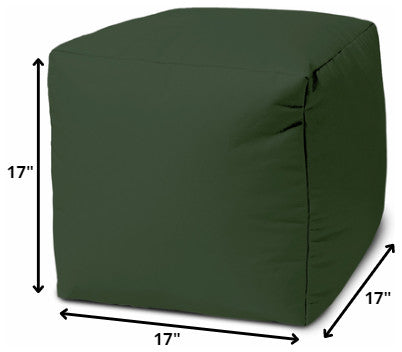 17  Cool Moss Green Solid Color Indoor Outdoor Pouf Ottoman