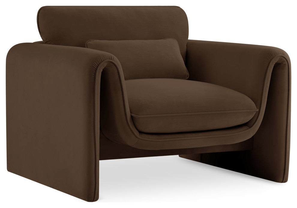 Sloan Brown Velvet Fabric Chair