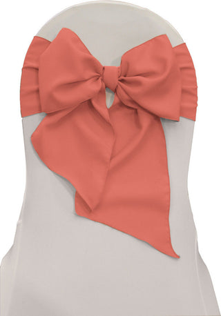 LA Linen Polyester Poplin Chair Sashes, 10 Pack, Dusty Rose
