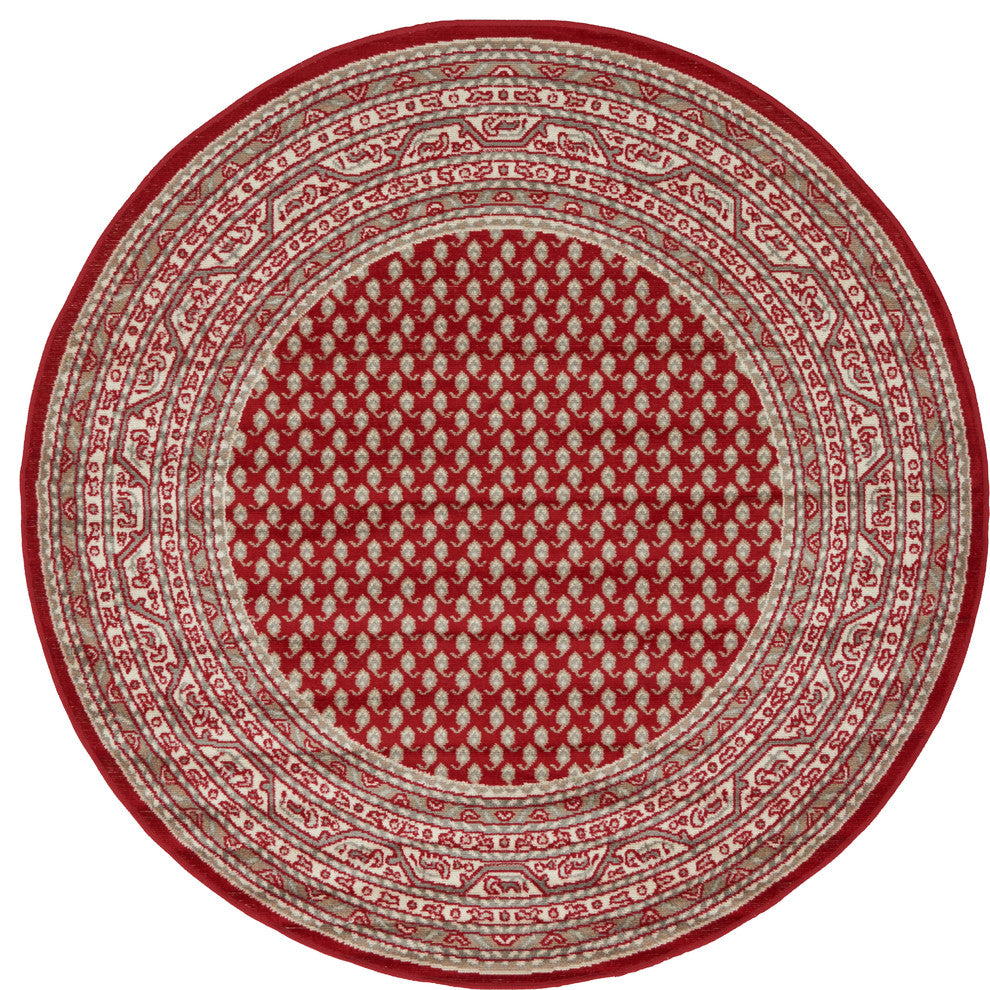 Unique Loom Red Allover Williamsburg 5' Round Rug