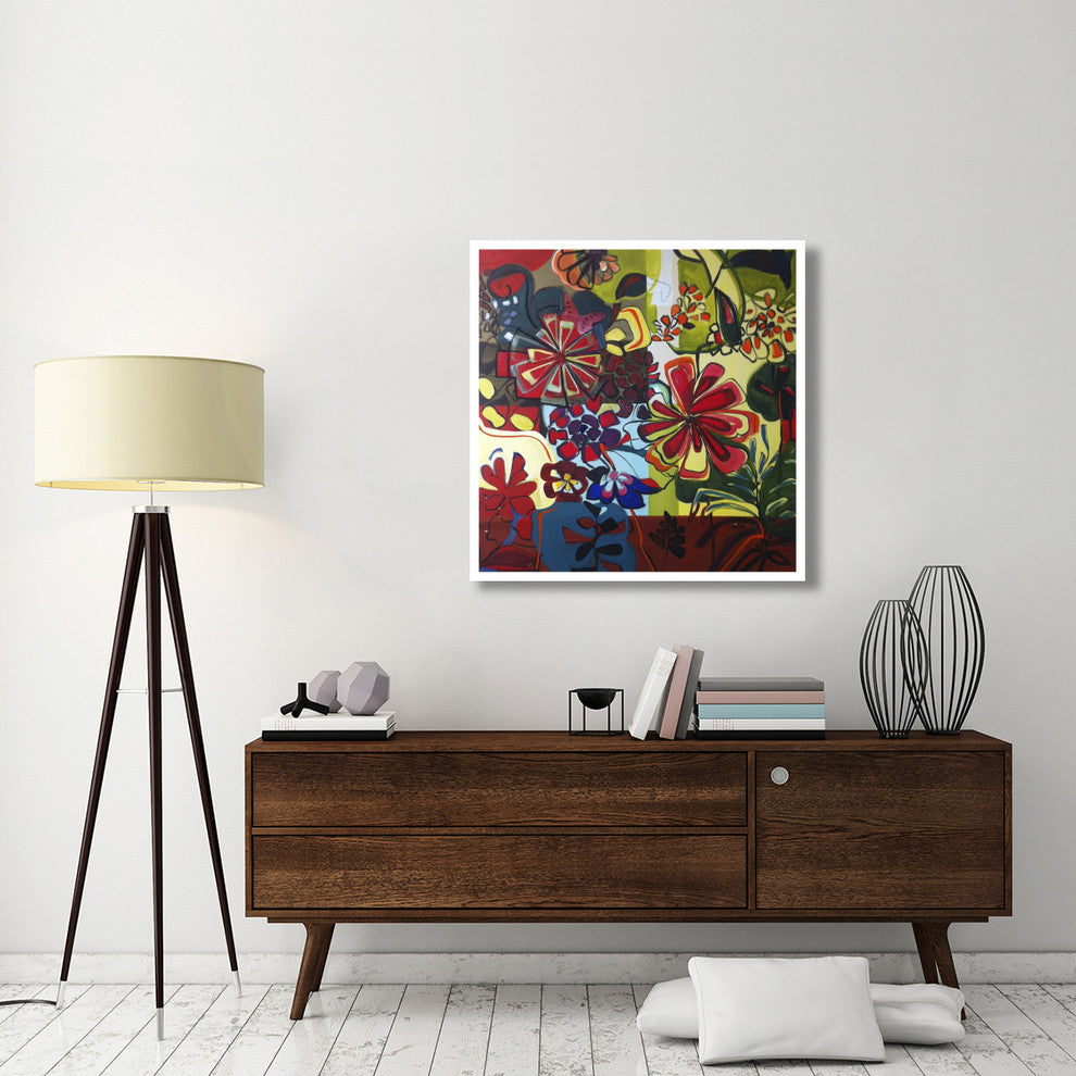 "Meet Me in the Garden" Digital Paper Print by Joan Elan Davis, 38"x38"