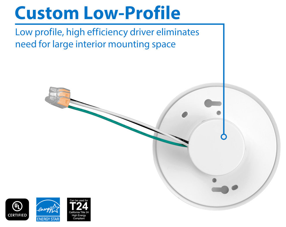 SureFit(v3) LED Flush Mount Ceiling Light, 5000K with Round Nickel Trim