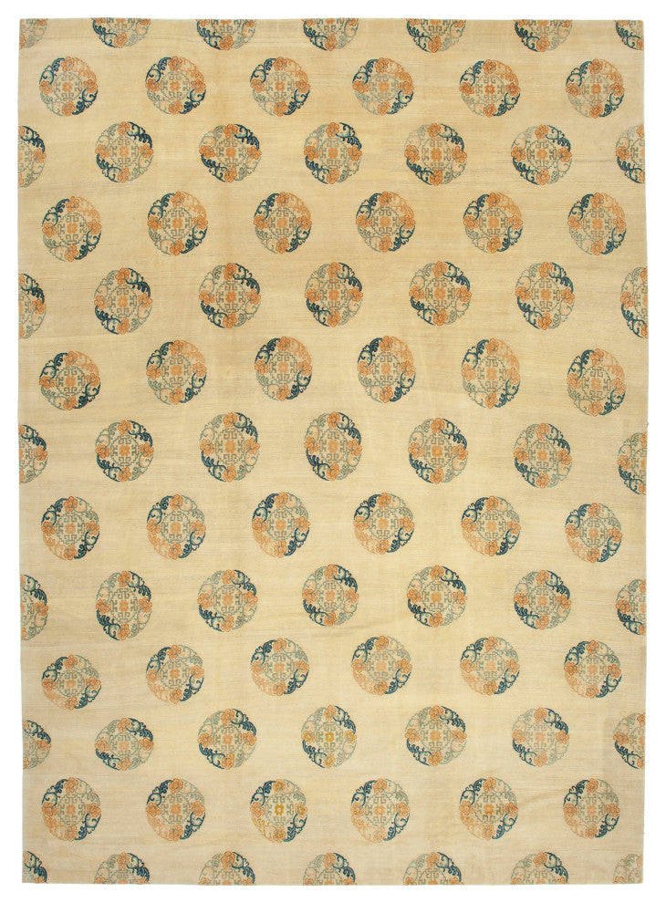 Rug N Carpet - Handmade Oriental 9' 11" x 13' 11" Decorative Oushak Area Rug