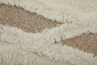 Weave & Wander Elika Moroccan Hand Tufted Wool Area Rug, Ivory/Brown, 10'x14'