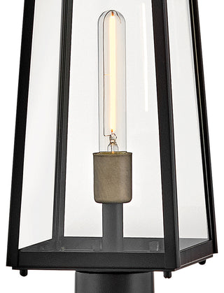 Lark Hugh Large Post Mount Lantern, Black