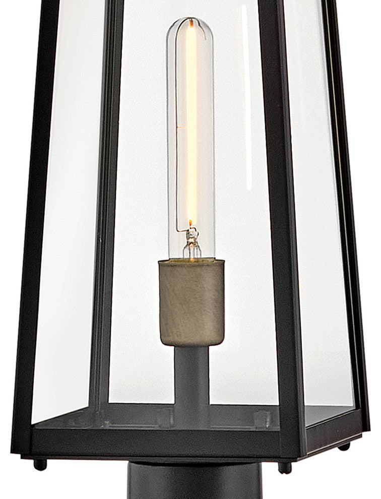 Lark Hugh Large Post Mount Lantern, Black