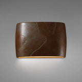Wide Oval Wall Sconce, Closed Top, Large, Dedicated LED, Tierra Red Slate