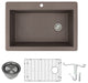 Radius Granite 33-in Drop-In Kitchen Sink Kit in Espresso
