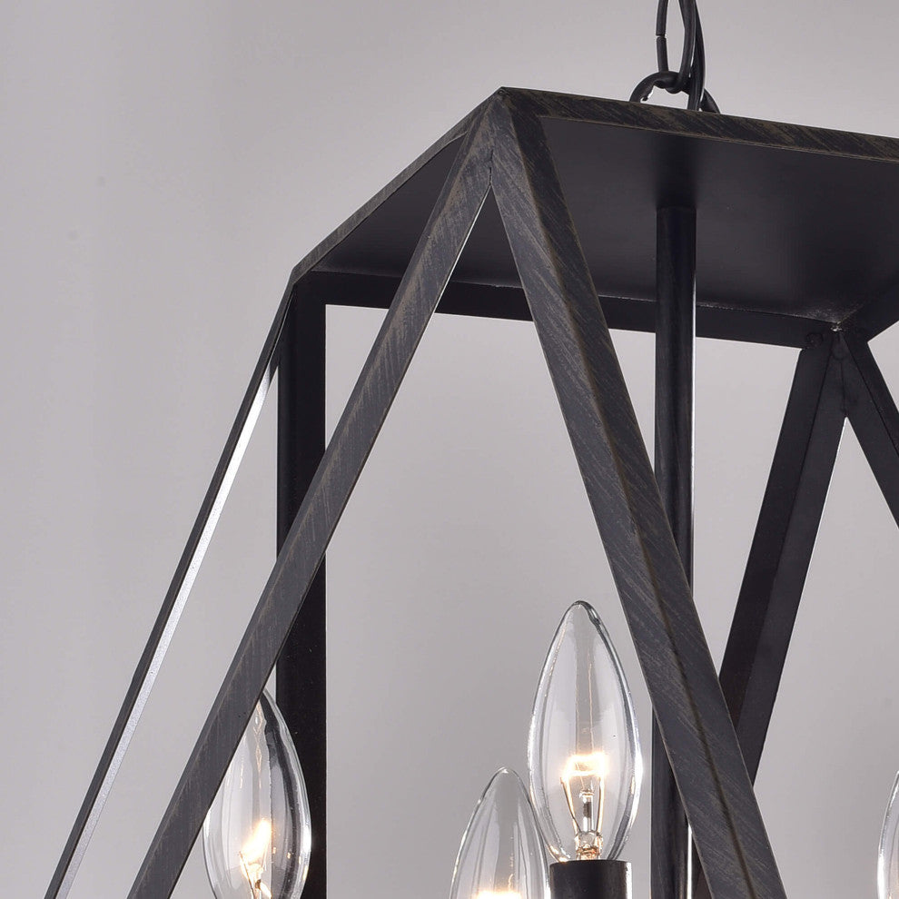 Iris 5-light Modern Antique Black Chandelier