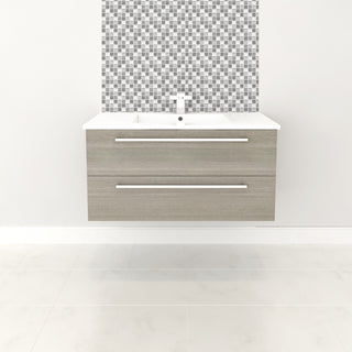 Silhouette 2-Drawer Wall-Mounted Vanity, Aria, 36"