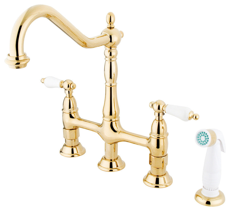 Heritage 8" Center Kitchen Faucet With Side Sprayer