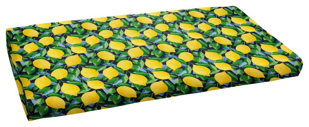 Yellow Lemons Outdoor Bristol Bench Cushion, 60x19x3