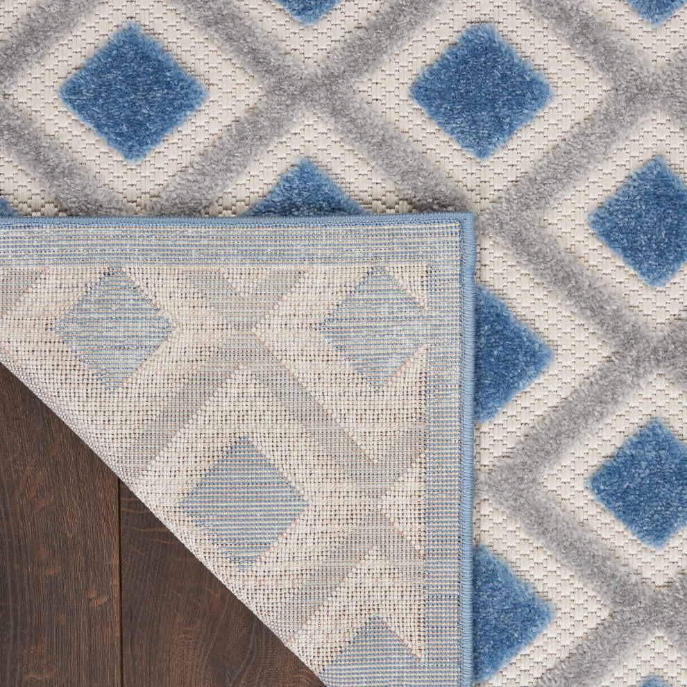 Nourison Aloha 9' x 12' Blue/Grey Modern Area Rug