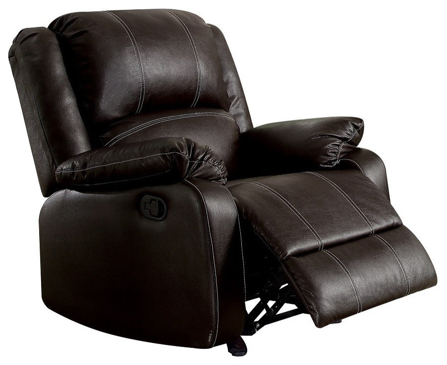 ACME Zuriel Motion Rocker Recliner, Brown Synthetic Leather