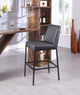 Bryce Faux Leather Upholstered Bar Stool, Set of 2, Gray