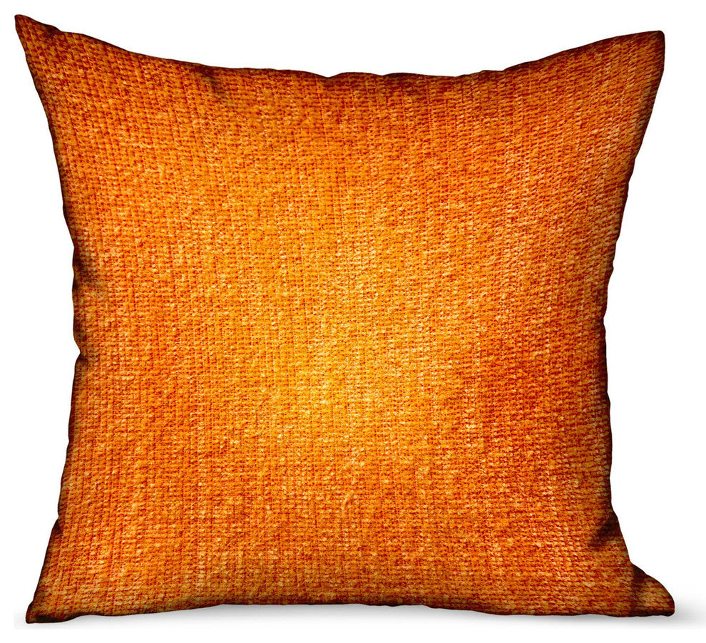 Plutus Bittersweet Ember Orange Solid Outdoor/Indoor Pillow, 16"x16"