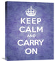 "Keep Calm and Carry On - Vintage Purple" Artwork, 20"x24"