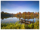 Still Waters of Fall Lake, Landscape Canvas Art Print, 40"x30"
