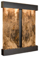 Cottonwood Falls Water Fountain, Magnifico Travertine, Blackened Copper, Square