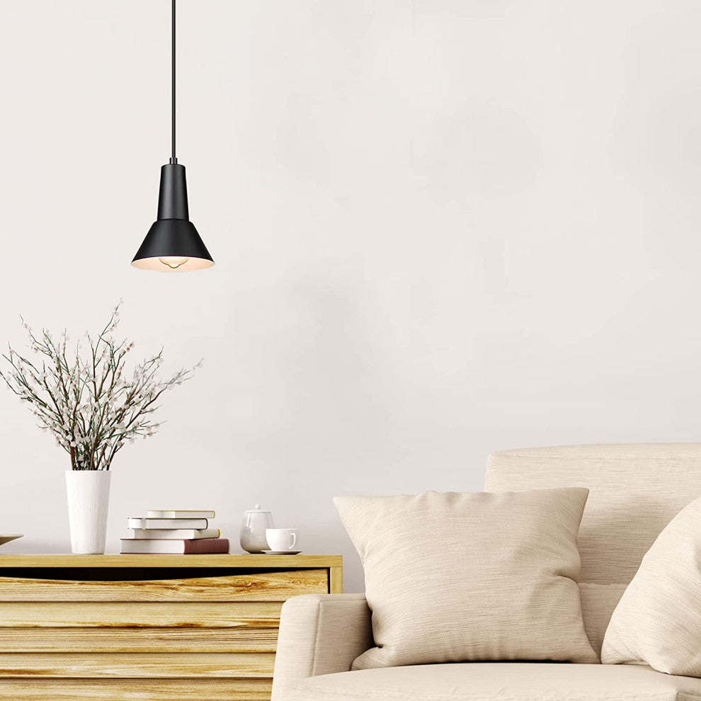 2 Pack Black Hanging Pendant Light Industrial Ceiling Pendant