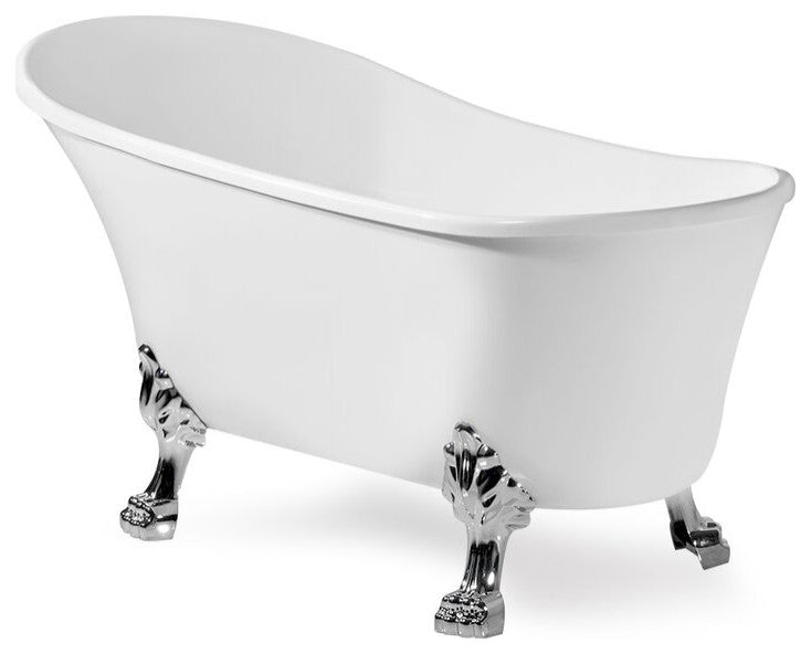 63" Streamline NPT9348CH-CH Clawfoot Tub With Internal Drain
