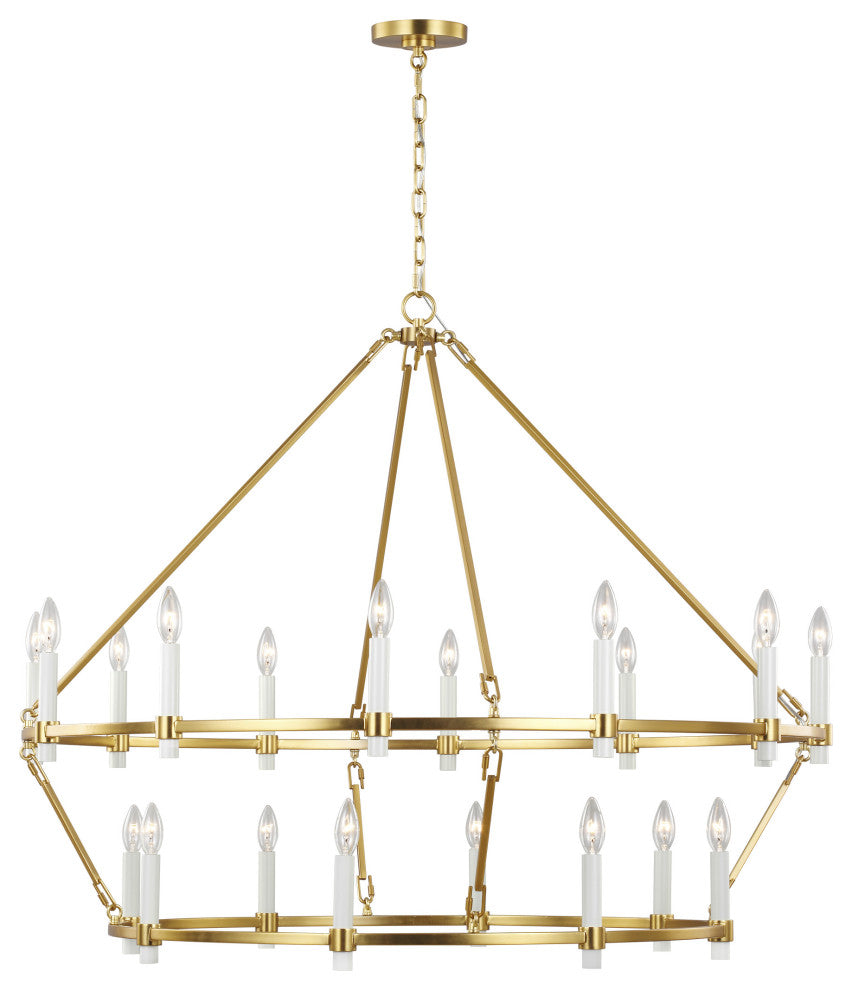 Marston 2 Tier Large Chandelier, Burnished Brass