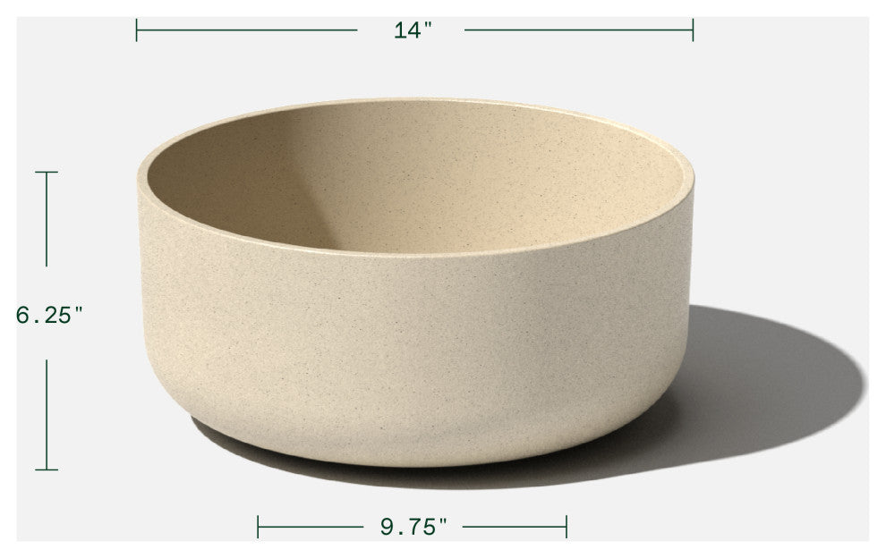 Pure Series Kona Bowl 14" Planter, Sand, 1 Pack