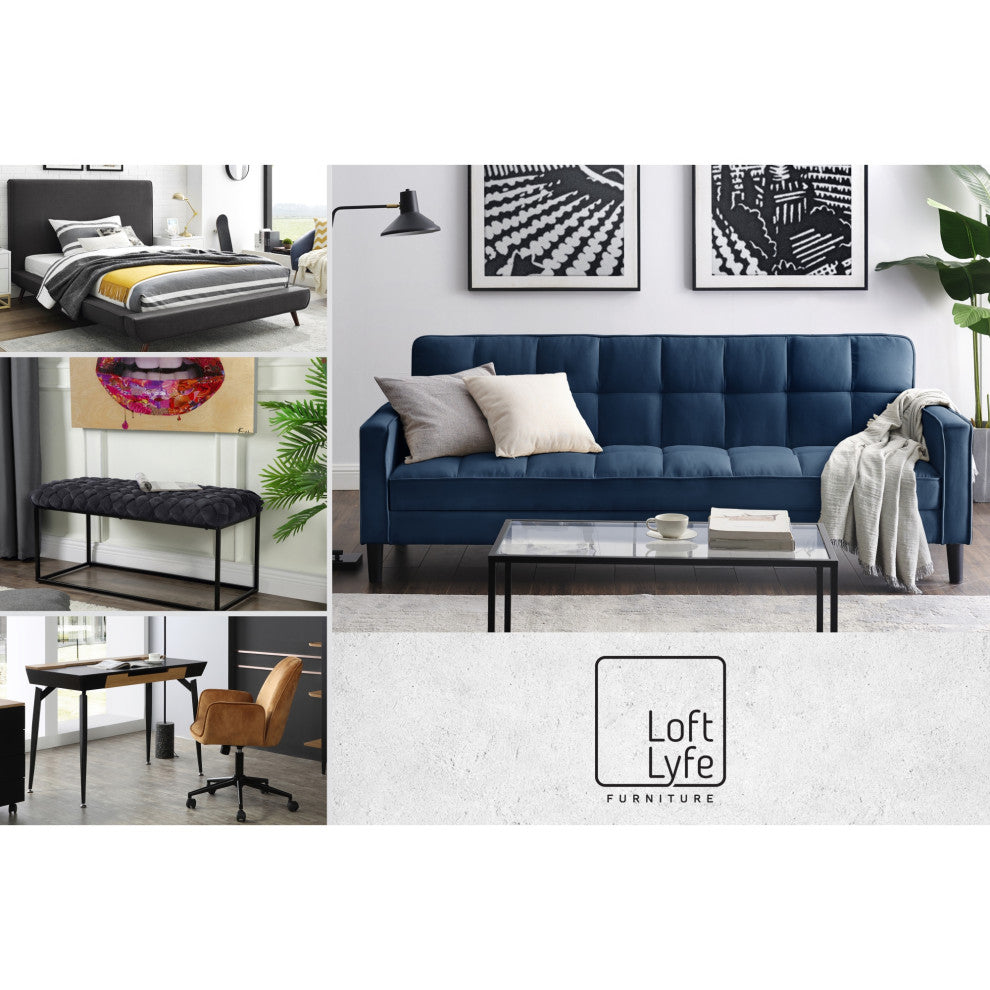Loft Lyfe Sariya Ottoman, Hand Knitted, Cotton Yarn, Black