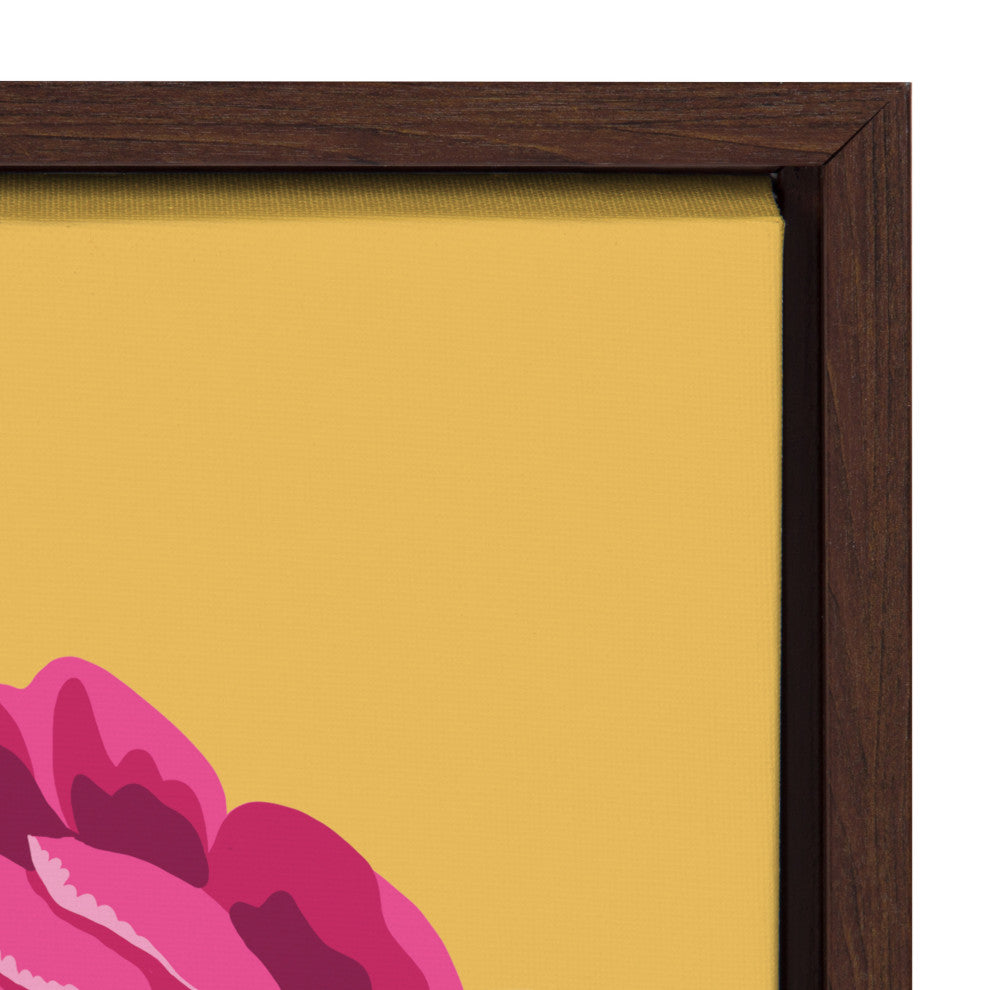 Sylvie Bright Peony Framed Canvas by Maria Filar, Brown 18x24