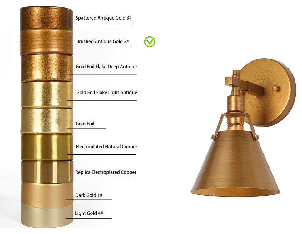 LNC Modern 1-Light Dimmable Metal Armed Wall Sconce, 6"W, Gold