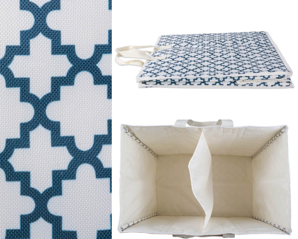 Polyester Storage Lattice Navy Rectangle All Purpose 21x13".7x17"