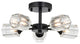 Ruby 5-Light Clear Glass Shades Flush Mount, Antique Black Finish