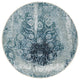Blue-Teal Farsian Tebraz Wool and Silk Hand Knotted Runner Rug, 9'10"x9'10"