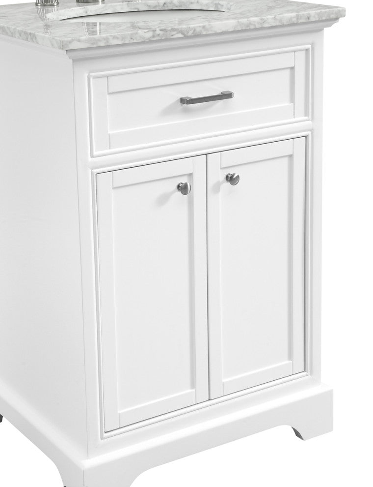 Amber Single Bathroom Vanity, Blue, White, 24"