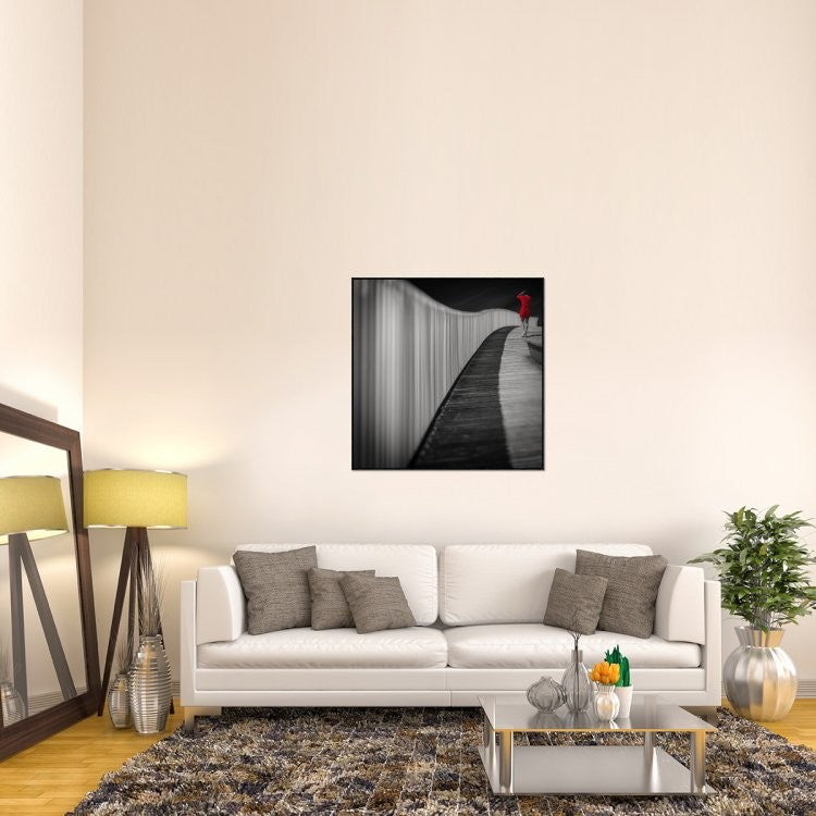 "Woman In Red" Framed Canvas Giclee by Marco Antonio, 41x41"