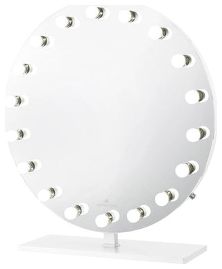 Monarch Pro Vanity Mirror, White, Led Globe Bulbs